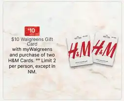 Walgreens $10 Walgreens Gift Card offer