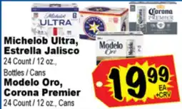Superior Grocers Michelob Ultra, Estrella Jalisco, Modelo Oro, Corona Premier offer
