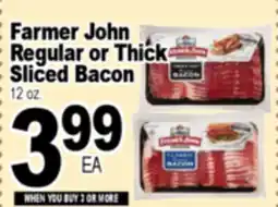 Superior Grocers Farmer John Regular or Thick Sliced Bacon offer