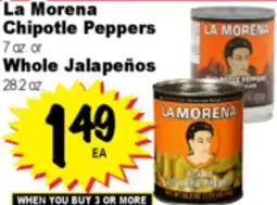 Superior Grocers La Morena Chipotle Peppers 7 oz. or Whole Jalapeños 28.2 oz offer
