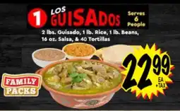 Superior Grocers 2 lbs. Guisado, 1 lb. Rice, 1 lb. Beans, 16 oz. Salsa, & 40 Tortillas offer