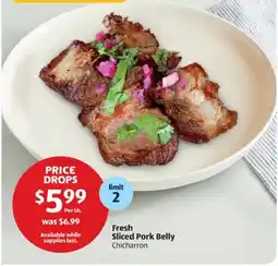Aldi Fresh Sliced Pork Belly offer