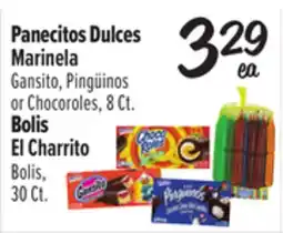 El Super Marinela Gansito, Pingüinos or Chocoroles, 8 Ct., El Charrito Bolis, 30 Ct offer