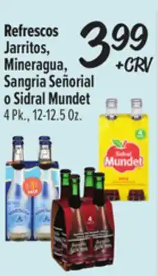 El Super Jarritos, Mineralagua, Sangria Señorial o Sidral Mundet offer