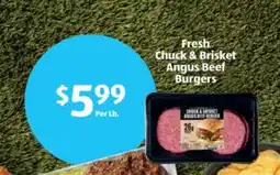 Aldi Fresh Chuck & Brisket Angus Beef Burgers offer