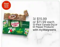 Walgreens 12-Pack Canada Dry or Dr Pepper Products offer