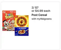Walgreens Post Cereal offer