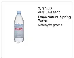 Walgreens Evian Natural Spring Water offer