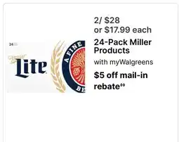 Walgreens 24-Pack Miller Products offer