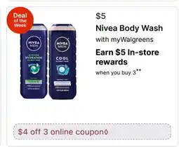 Walgreens Nivea Body Wash offer