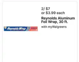 Walgreens Reynolds Aluminum Foil Wrap, 30 ft offer