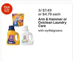 Walgreens Arm & Hammer or Oxiclean Laundry Care offer
