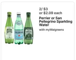 Walgreens Perrier or San Pellegrino Sparkling Water offer