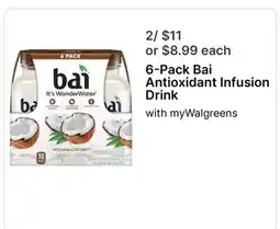 Walgreens 6-Pack Bai Antioxidant Infusion Drink offer