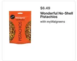 Walgreens Wonderful No-Shell Pistachios offer