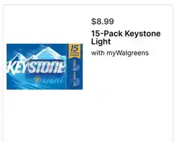 Walgreens 15-Pack Keystone Light offer