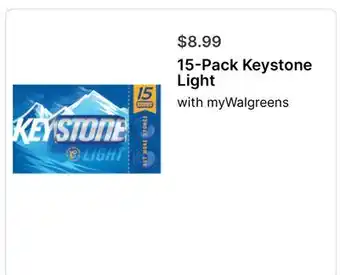 Walgreens 15-Pack Keystone Light offer
