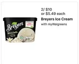 Walgreens Breyers Ice Cream offer