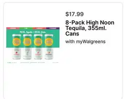 Walgreens 8-Pack High Noon Tequila, 355ml. Cans offer