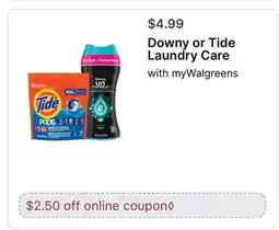 Walgreens Downy or Tide Laundry Care offer