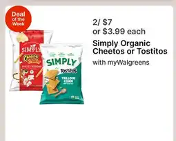 Walgreens Simply Organic Cheetos or Tostitos offer