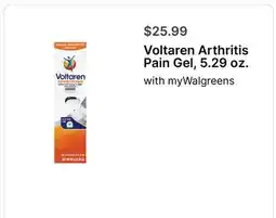 Walgreens Voltaren Arthritis Pain Gel, 5.29 oz offer
