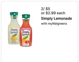 Walgreens Simply Lemonade offer