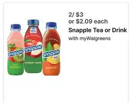 Walgreens Snapple Tea or Drink offer