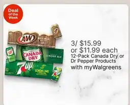 Walgreens 12-Pack Canada Dry or Dr Pepper Products offer