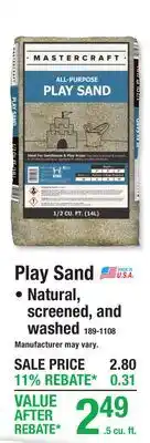 Menards Mastercraft Play Sand offer