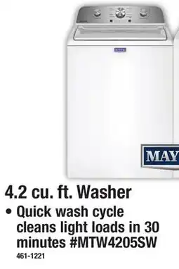 Menards 4.2 cu. ft. Washer offer