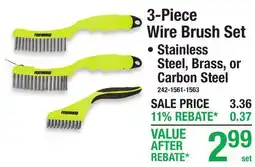 Menards Performax 3-Piece Wire Brush Set offer