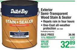 Menards Exterior Semi-Transparent Wood Stain & Sealer offer