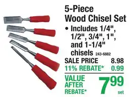 Menards 5-Piece Wood Chisel Set offer
