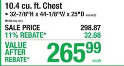 Menards 10.4 cu. ft. Chest offer
