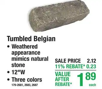 Menards Tumbled Belgian offer
