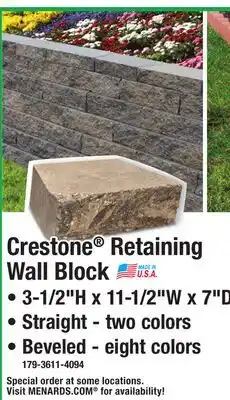 Menards Crestone Retaining Wall Block offer