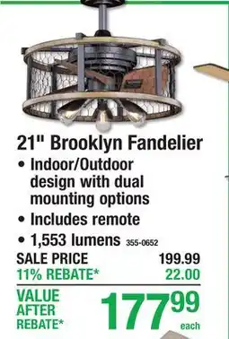 Menards 21 Brooklyn Fandelier Ceiling Fan offer