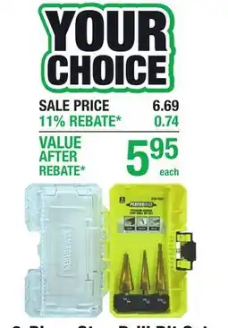 Menards 3-Piece Step Drill Bit Set offer