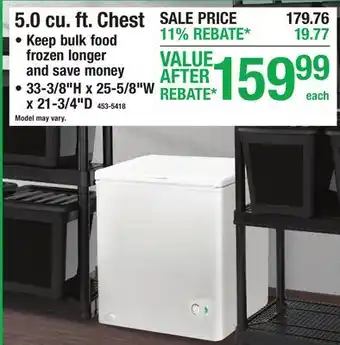 Menards 5.0 cu. ft. Chest offer