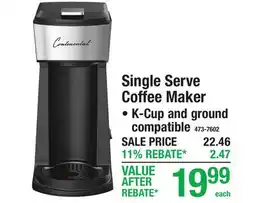 Menards Single Serve Coffee Maker offer