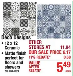 Menards Deco Designs offer