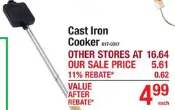 Menards Cast Iron Cooker offer