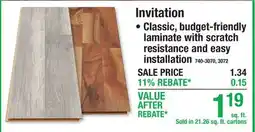 Menards Invitation Laminate Flooring offer