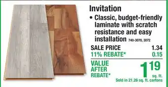 Menards Invitation Laminate Flooring offer