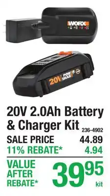 Menards 20V 2.0Ah Battery & Charger Kit offer