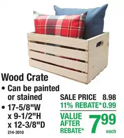 Menards Wood Crate offer