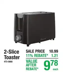 Menards 2-Slice Toaster offer