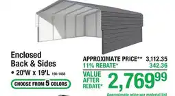 Menards Enclosed Back & Sides offer