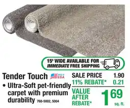 Menards Tender Touch offer